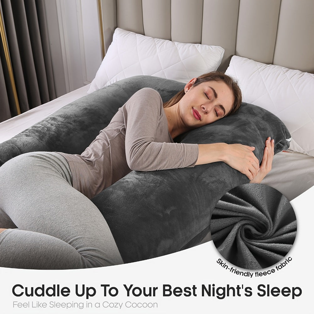Extra-Large U-Shaped Pregnancy Pillow - Removable Cover and Full-Body Shape