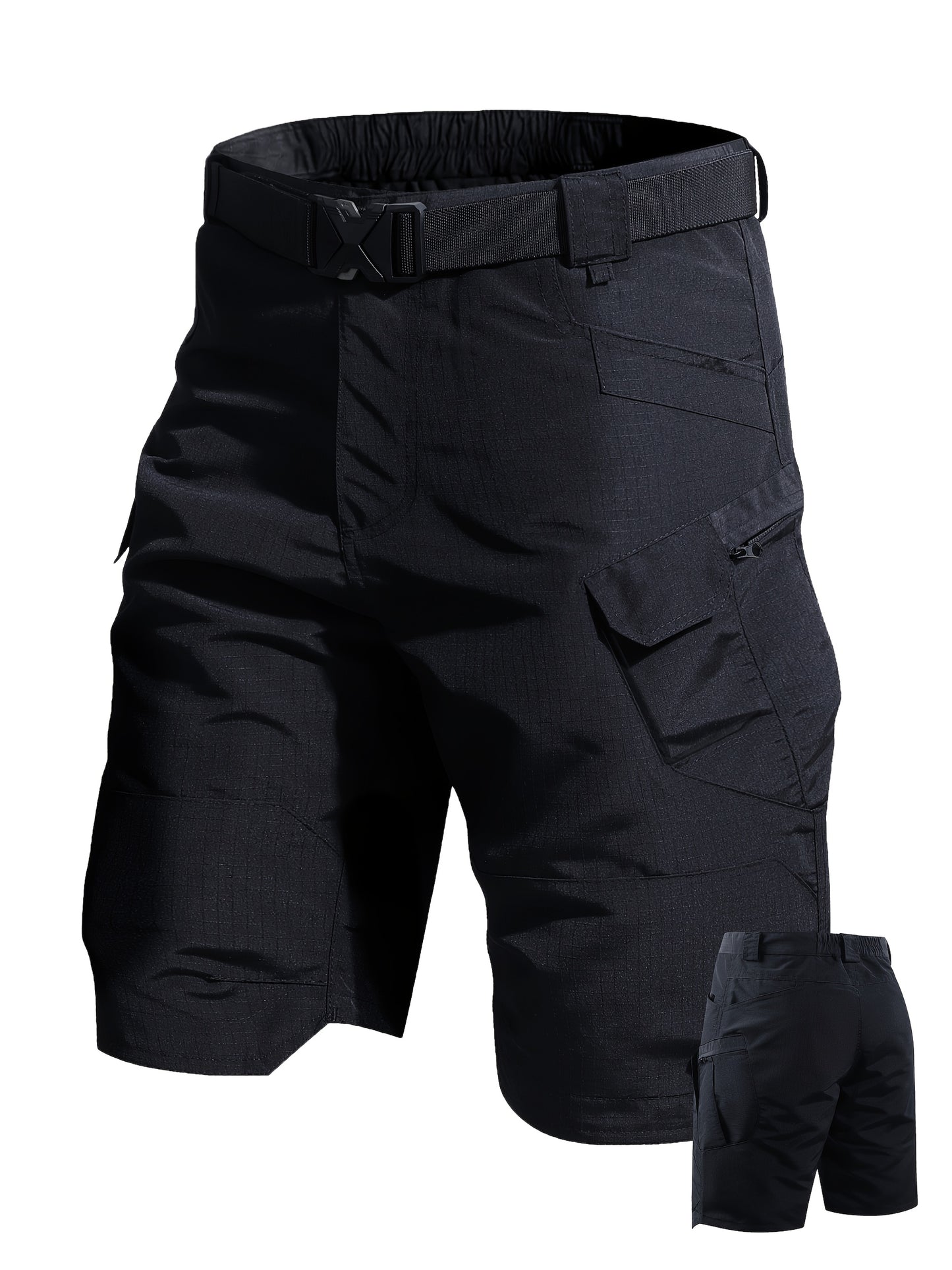Men'S Multi-Pocket Shorts - Cargo Shorts - Casual Shorts - Breathable And Quick-Drying Design, Suitable for Hiking, Fishing And Outdoor Work (Belt Included) - Available in Black, Gray, Khaki | Breathable Fabric, Camping Equipment