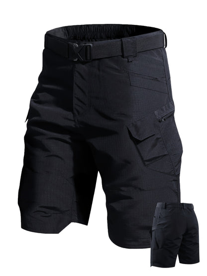 Men'S Multi-Pocket Shorts - Cargo Shorts - Casual Shorts - Breathable And Quick-Drying Design, Suitable for Hiking, Fishing And Outdoor Work (Belt Included) - Available in Black, Gray, Khaki | Breathable Fabric, Camping Equipment