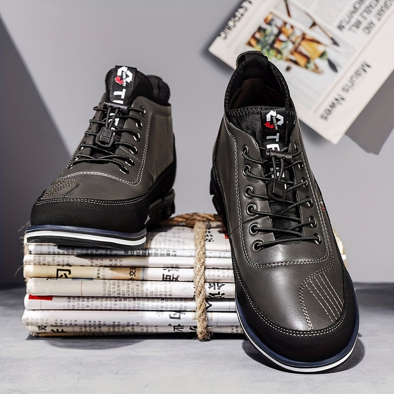 2025 New Handmade Mid-Top Casual Men's Shoes Versatile Fashion Mid-Top Shoes Men's Fashion Casual Shoes