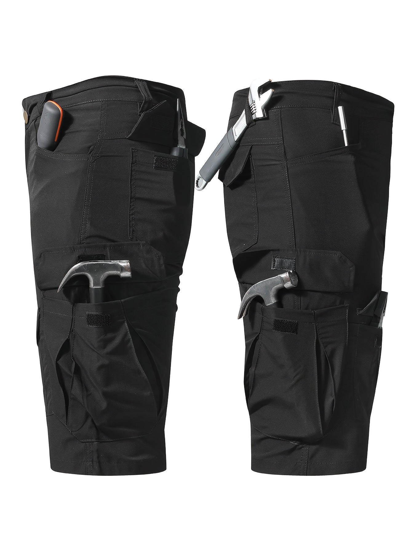 Plus Size Men's Outdoor Multi-pocket Tactical Overalls Shorts Are Suitable for Outdoor Activities Such As Mountaineering, Fishing And Camping., PLUS SIZE