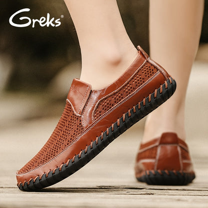 GREKS Outdoor Men Shoes Loafers Mesh Men Sneakers Male Loafers Moccasins