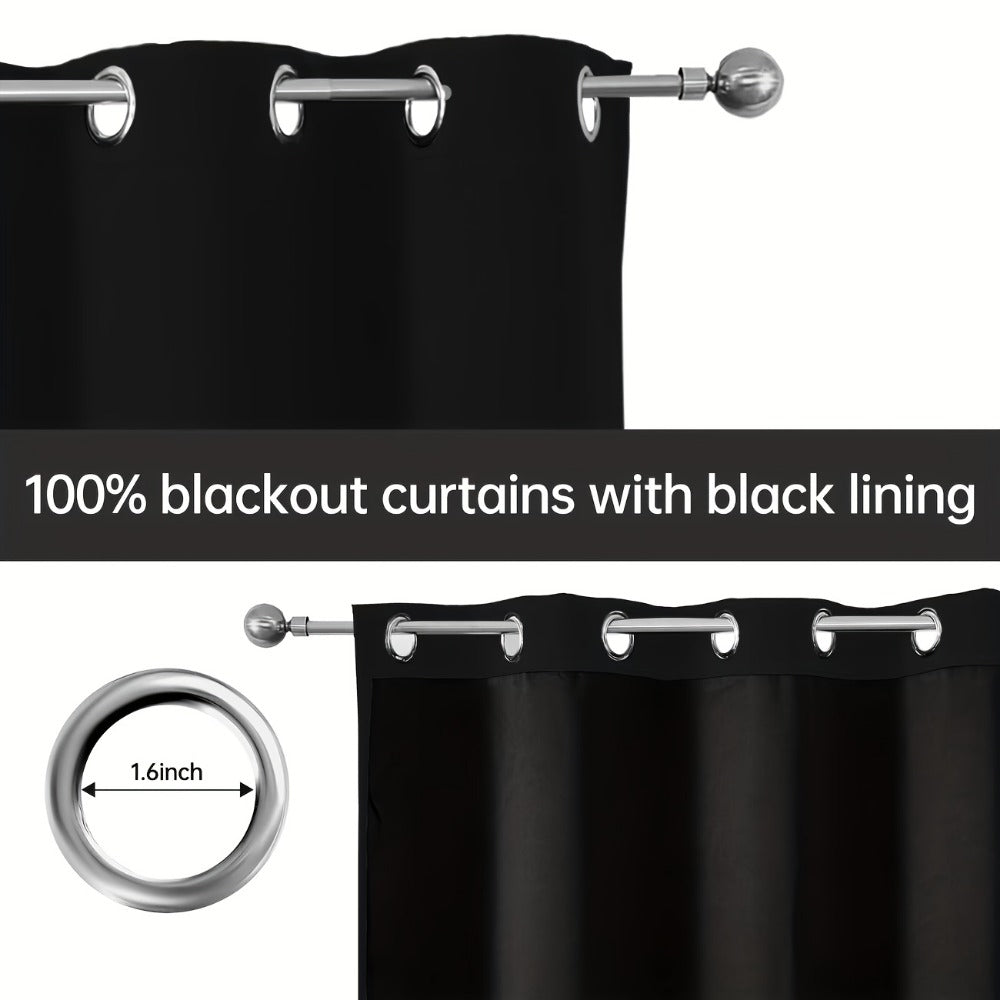 Blackout Curtain Panels - Thermal Lining and Grommet Top