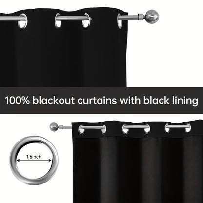 Blackout Curtain Panels - Thermal Lining and Grommet Top