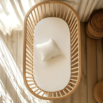 Crib Mattress - Waterproof Breathable Oval-Shaped Bassinet