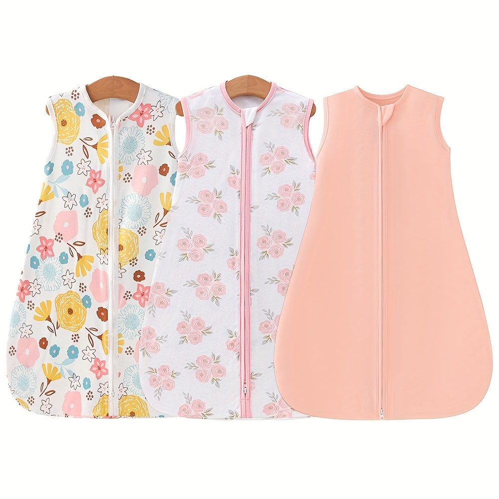 Set of 3 Baby Sleeping Bags Featuring a Two-Way Zipper, Perfect for Swaddling Newborns. This Comfortable Wrap Is Made from 100% And Is Designed for Infants Aged 0-6 Months. It Allows for Easy Diaper Changes And Helps Reduce The Startle Reflex