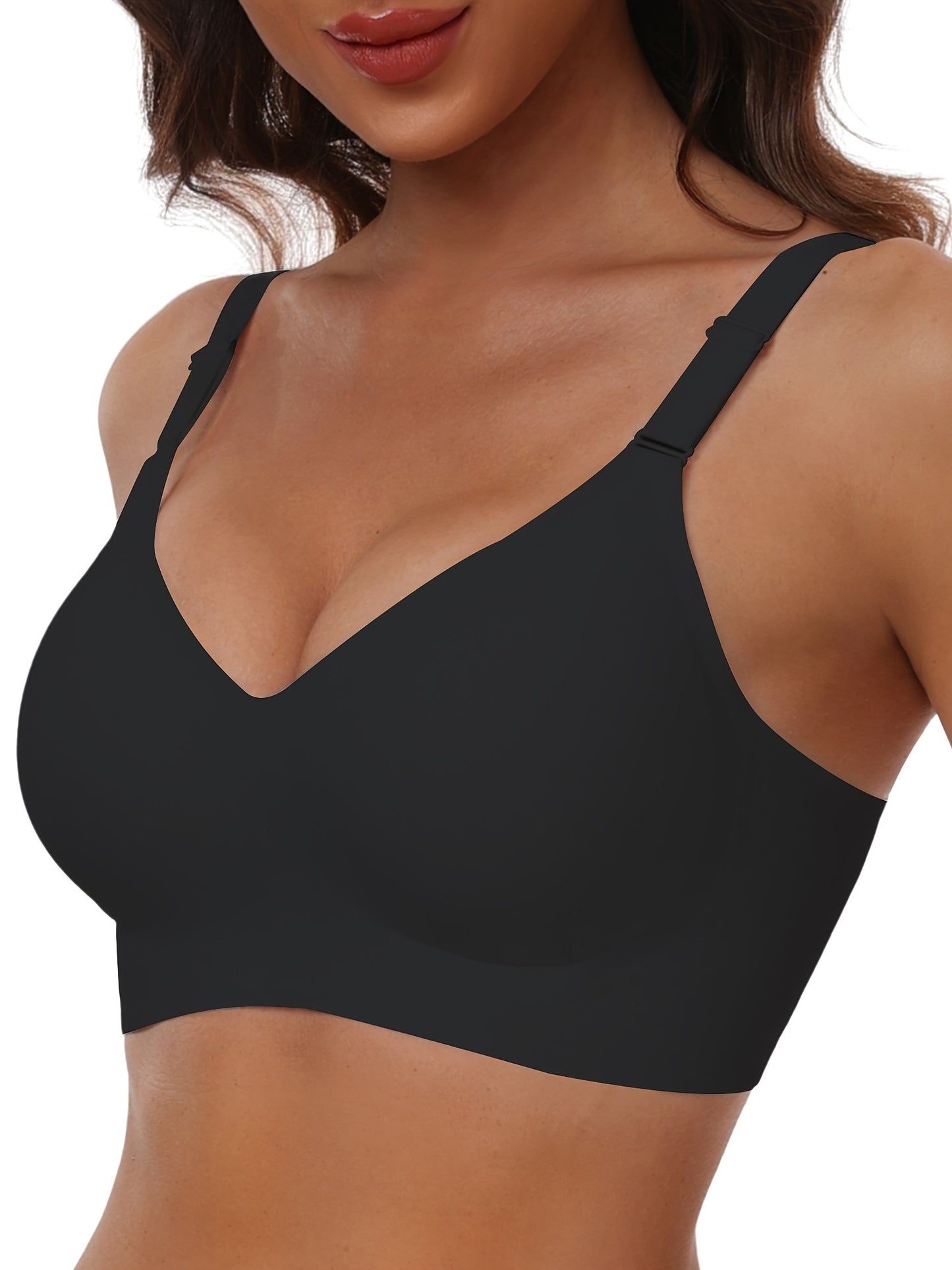 Seamless Wireless Push-Up Bra-V Neck Design, Comfortable, Supportive Intimate Apparel for Women