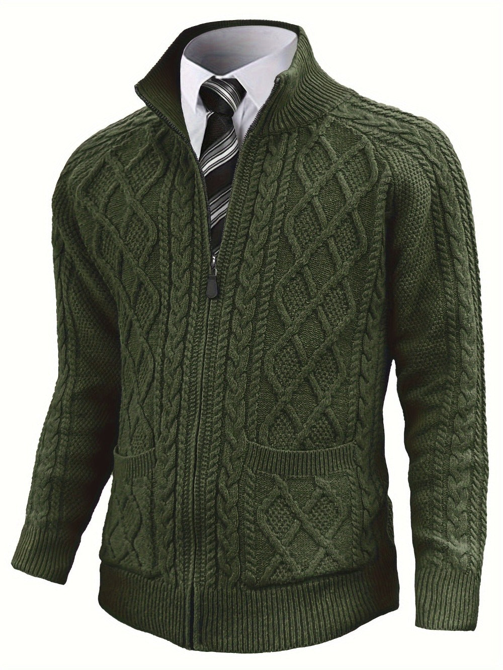 Men's Versatile Zip-Up Cardigan