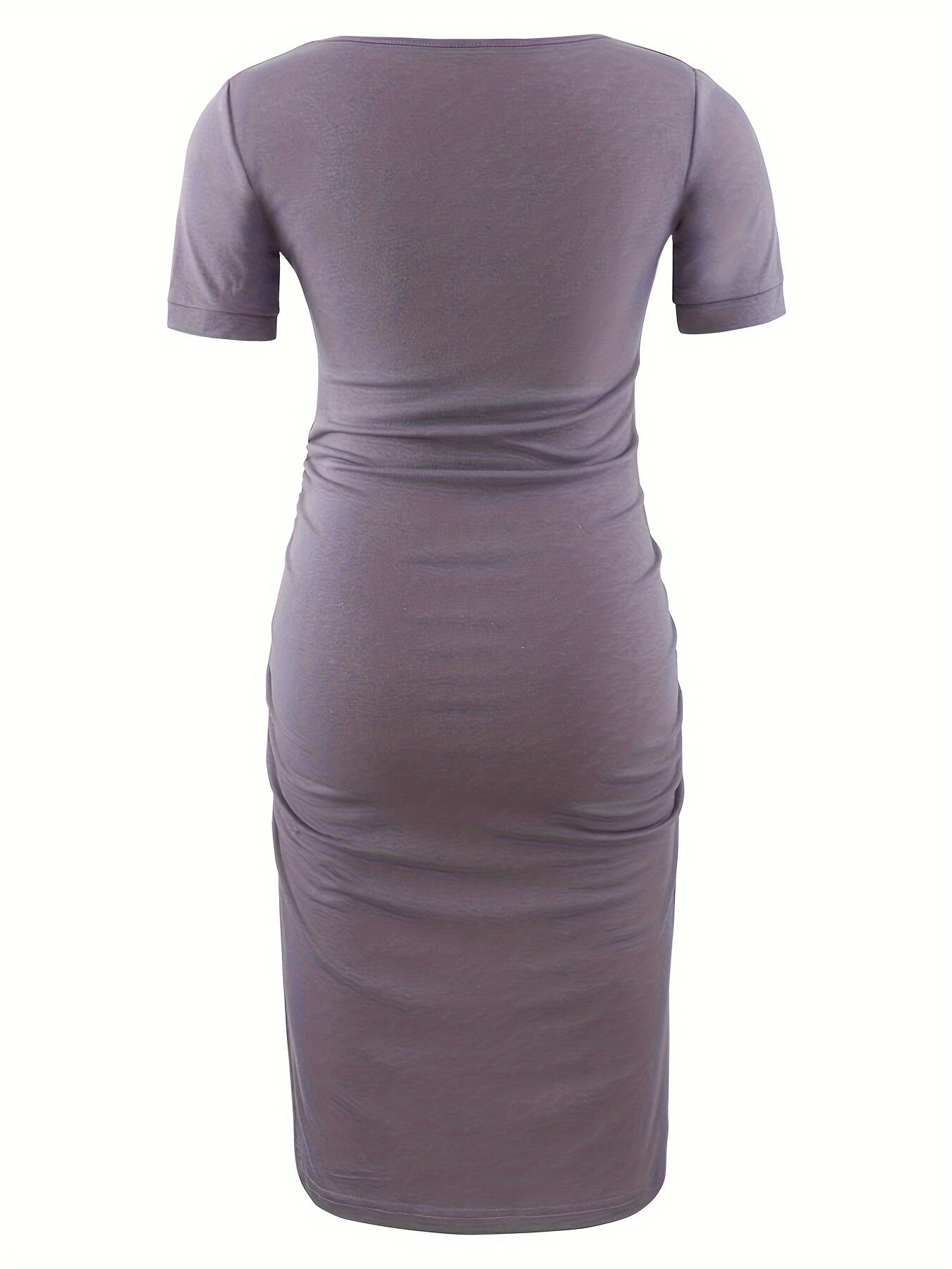 Women's Maternity Bodycon Ruched Side Dress Casual Short Sleeve Dress for Daily Wearing Or Baby Shower