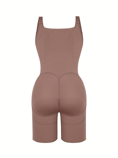 Women' 2-in-1 High Compression Spandex Bodysuit Shapewear Suit - Adjustable Abdomen Trimmer & Hip Enhancer, Full Body Tummy Control Shaper with Tummy Control, Postpartum, Workout & Casual Attire (No Chest Pads)