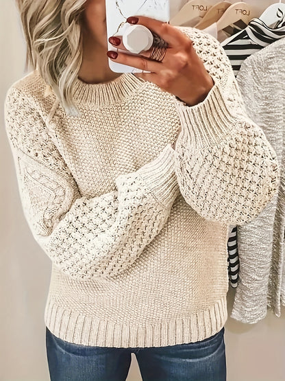 Women'S Warm, Versatile Solid-Color Crewneck Pullover That Can Be Worn As Outerwear