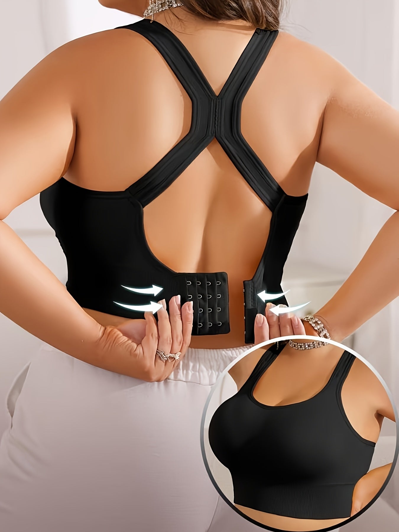 2pcs Women's Solid Color Sports Yoga Comfortable Push-up Bras - Underwear Suitable for Yoga And Exercise