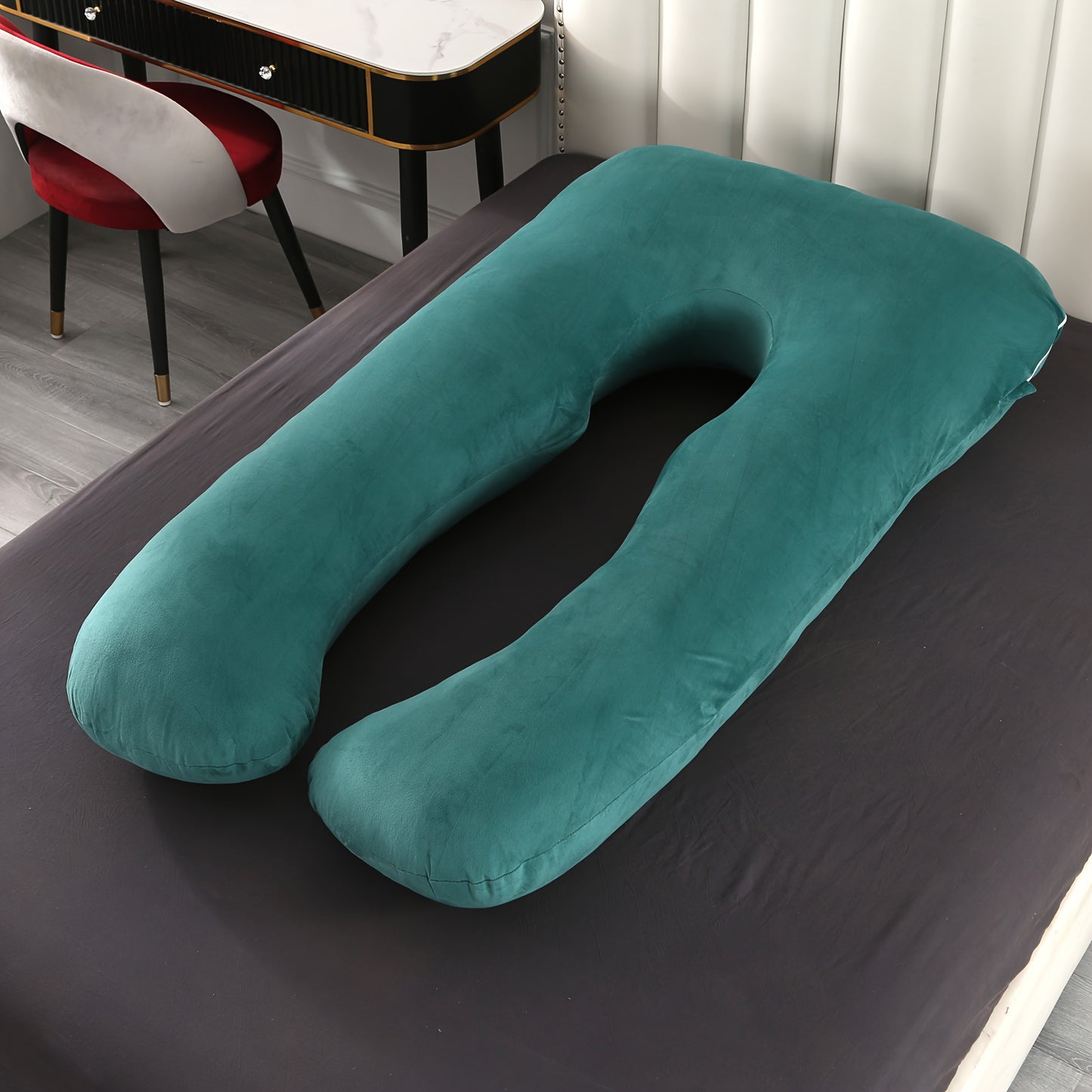 Chilling Home Pregnancy Pillows - U Shaped Maternity Pillow For Pregnant Women With Velvet Removable Cover, Easy To Clean - 47 Inch Pregnancy Pillows For Sleeping - Body Pillows For Adults Full Support, Fully Enclosed, Multiple Usage Methods