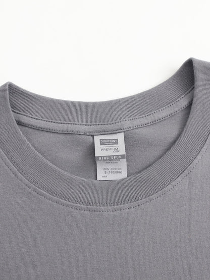 Gray Oversized Men'S T-Shirt, 100%, Available in Sizes 0XL-4XL, Featuring a Round Neck And Short Sleeves, Suitable for Casual Wear in for All Seasons. Local Warehouse Shipping for Men'S Gifts And Apparel, Plus Size