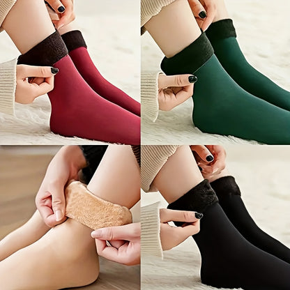 7 Pairs of Ultra-Warm Unisex Thermal Socks - Soft, Breathable, And Stretchy Mid-Calf Boot Socks for Cold Weather - Fleece Lined, Solid Color, Hand Wash Recommended for Long-Lasting