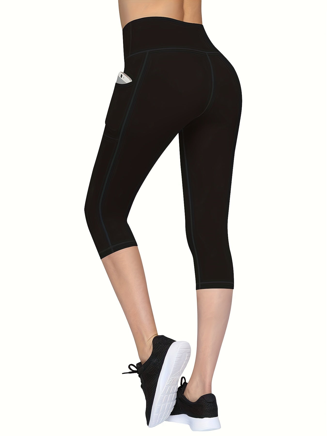 Women'S Capri Yoga Pants with Pockets Essential High-Waisted Leggings for Workout