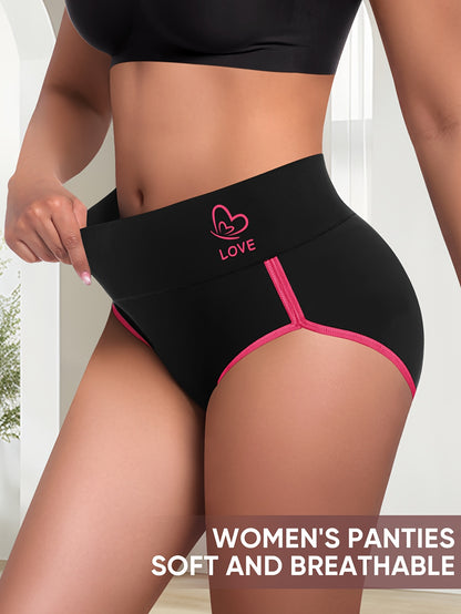 5pcs Women'S Underwear Soft And Breathable Comfortable Contrasting Colors Striped Texture Daily Commuting And Leisure Activities 26Ss