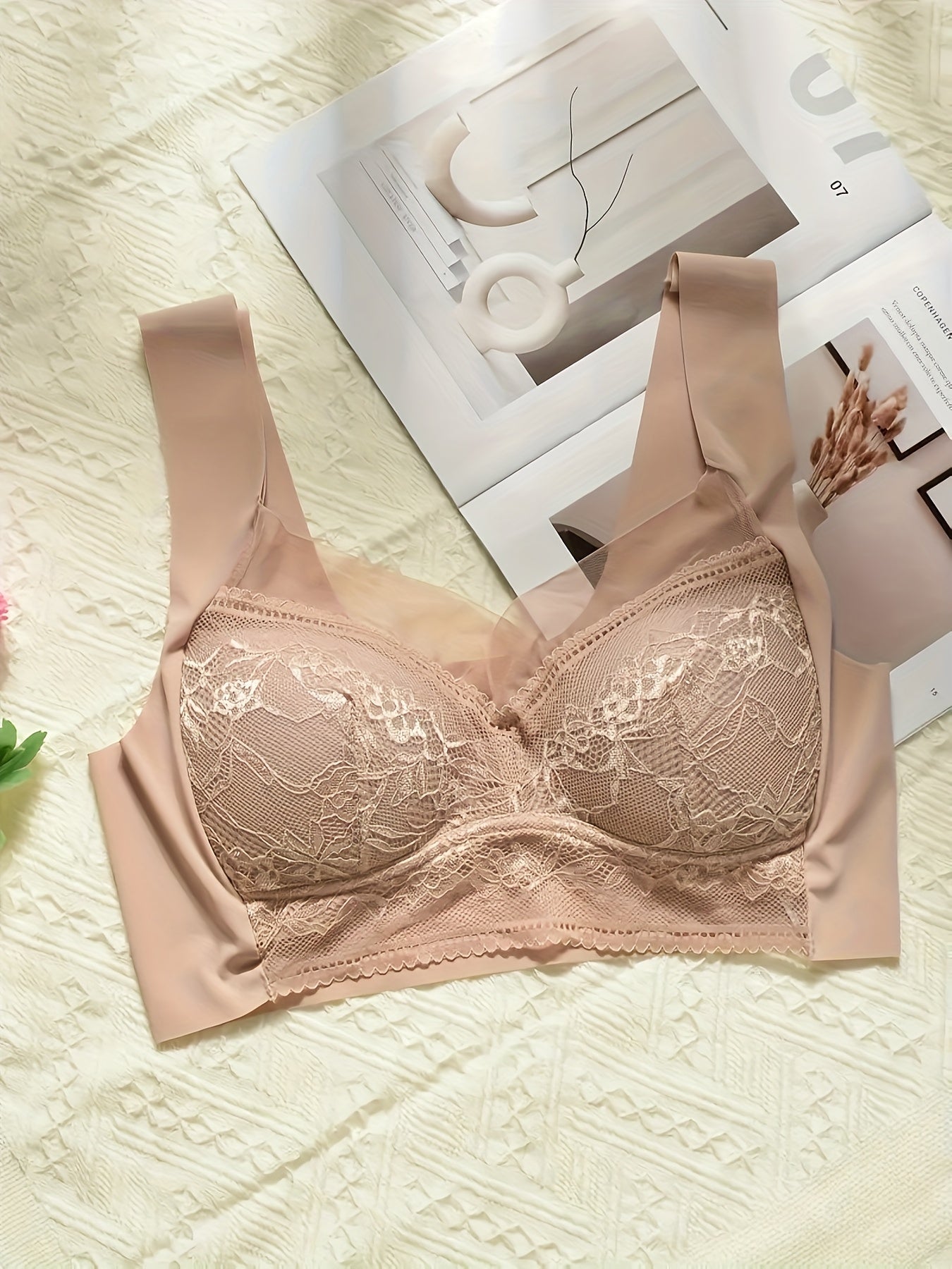 6-Pcs Elegant And Breathable Floral Sports Bra Set - Comfortable Full-cup, Wire-free, Push-up Sports Bra - Elastic Nylon Blend Fabric, Suitable For Fitness, Running, Yoga Workouts And Casual Sports.