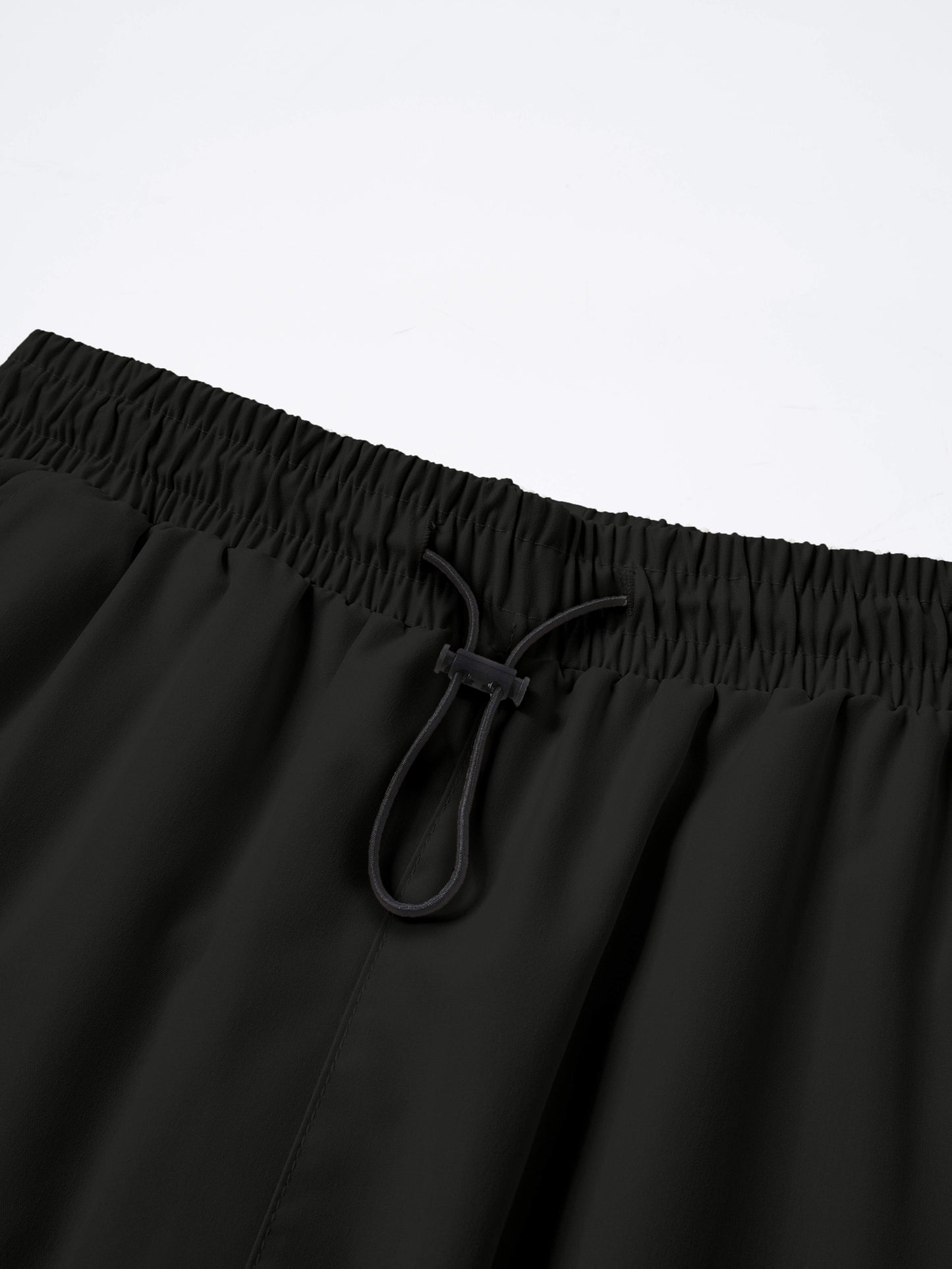 Women's Wide Leg Cargo Pants with Elastic Waist & Flap Pockets - Loose-Fit Trousers Suitable for Hiking, Jogging, Streetwear | Machine Washable Solid Black All-Season Pants for Gym, Outdoor, Daily Wear | Multi- Utility Pants