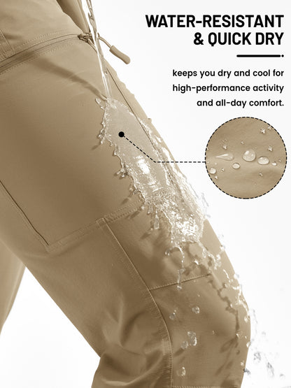 Men'S Cargo Pants Spring Hiking Trousers Quick-Dry Ripstop Stretch Fabric Breathable Moisture-Wicking Lightweight Elastic Waist And 3D-Cut 6 Pockets Outdoor Pants for Fishing Travel Camping, Work in Spring And Summer