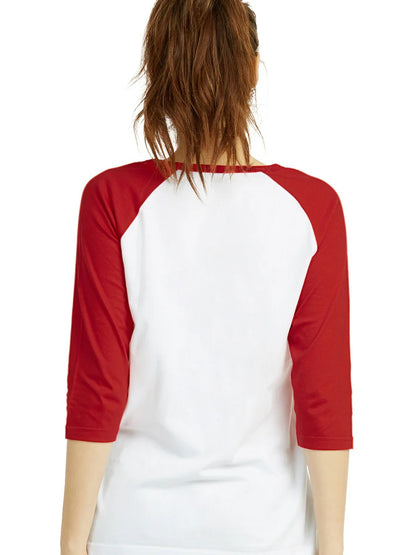 LADIES COTTON BASIC BASEBALL TEE