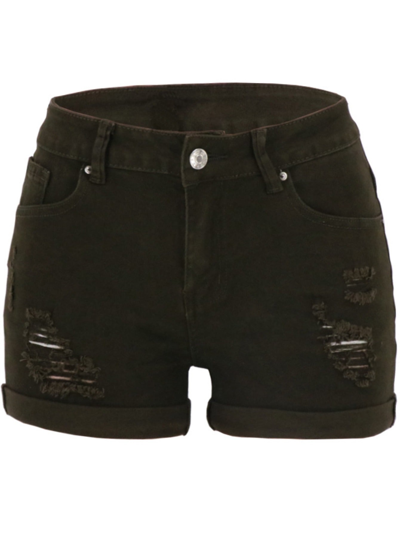 2025 Distressed Low Rise Denim Shorts: European Style Turn-Up Hem, Y2K Trendy, Spring Break Ready!