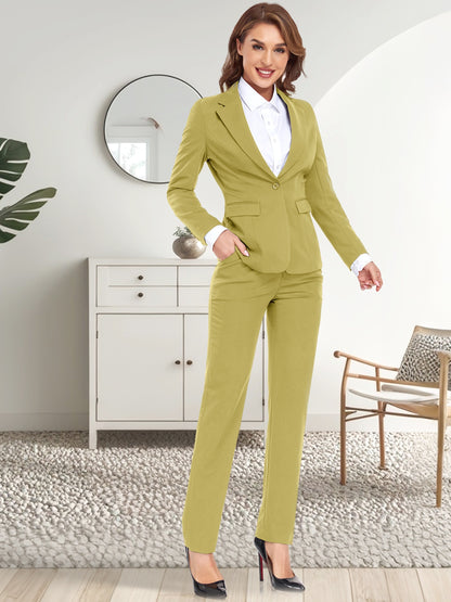 Men'S Autumn Winter Suit Sets for The Christmas And Friday Promotions Women'S 2pcs Business Office Suit Lady Peaked Lapel Slim Fit One Button Blazer Jacket Pants Set for Work Size XS-2XL