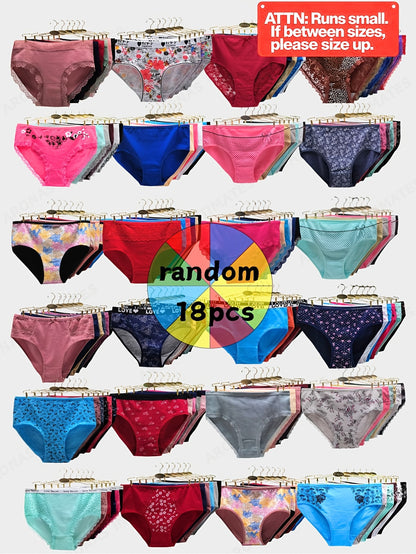 18pcs/ Pack Randomly Assorted Lace Women's Plus Size Panties