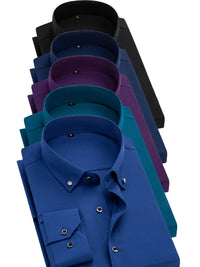 Royal blue + dark green + dark purple + navy blue + black