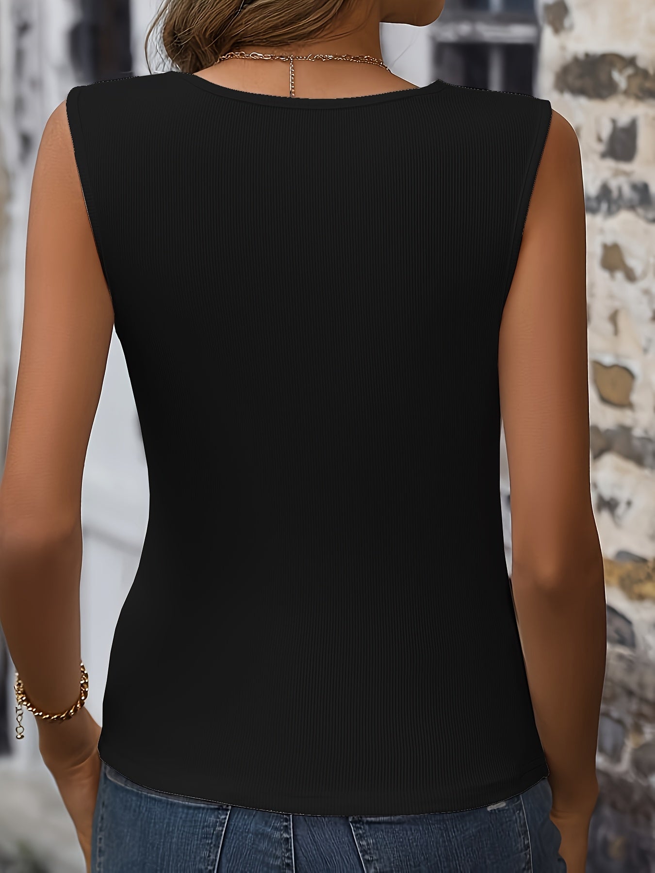 A Trendy Women'S Tank Top with a Lace Trim And V-Neck Design, Inspired by Styles from Europe And America