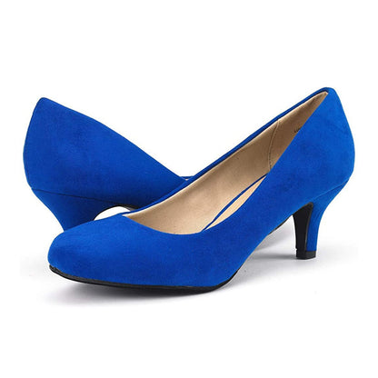 Women's Luvly Bridal Wedding Party Low Heel Pump Shoes Women’s High Heel Dress Pump Round Toe Shoe Classic Office Special Dressy Casual Wedding Pump Shoes