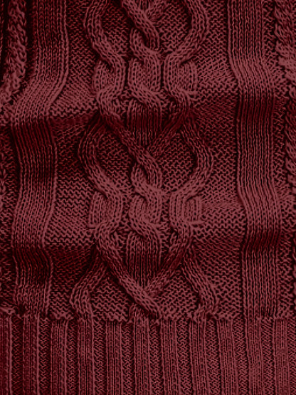 Men's Mature Casual Vintage Twisted Turtleneck Knit Pullover