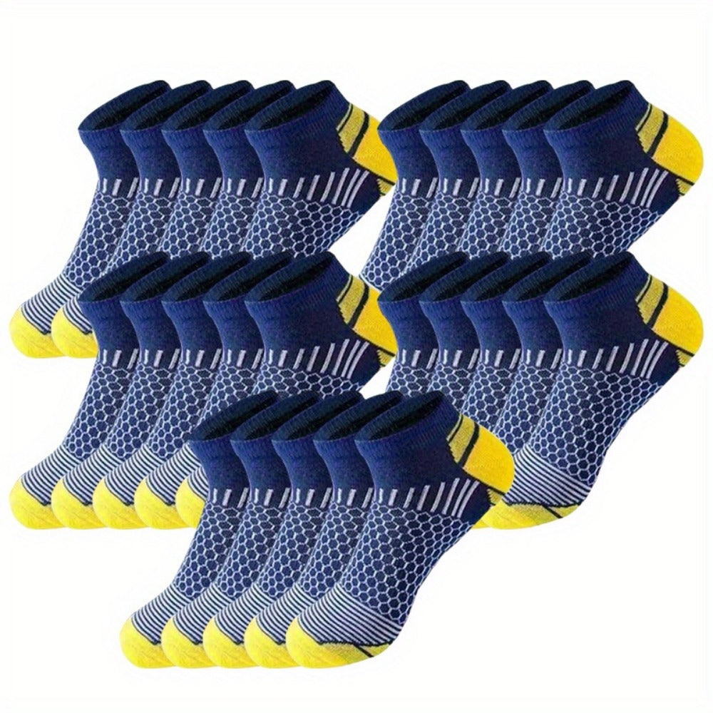 Men's Solid Ankle Socks - 60-Pair Pack