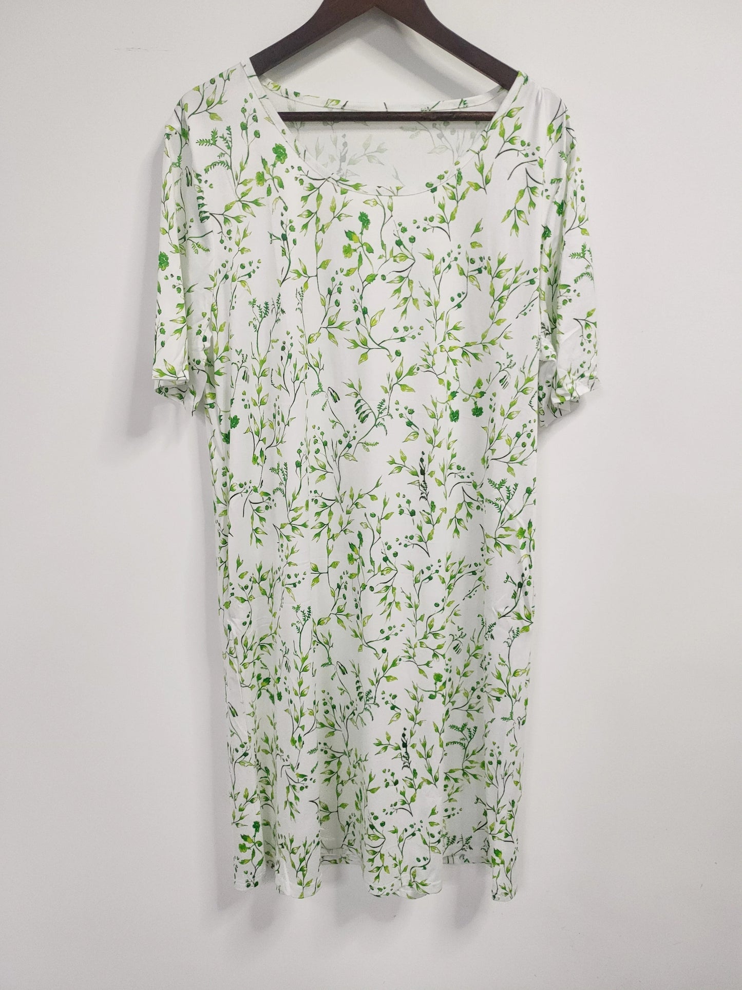 Plus Size, Women's Short Sleeve Round Neck Printed Dress