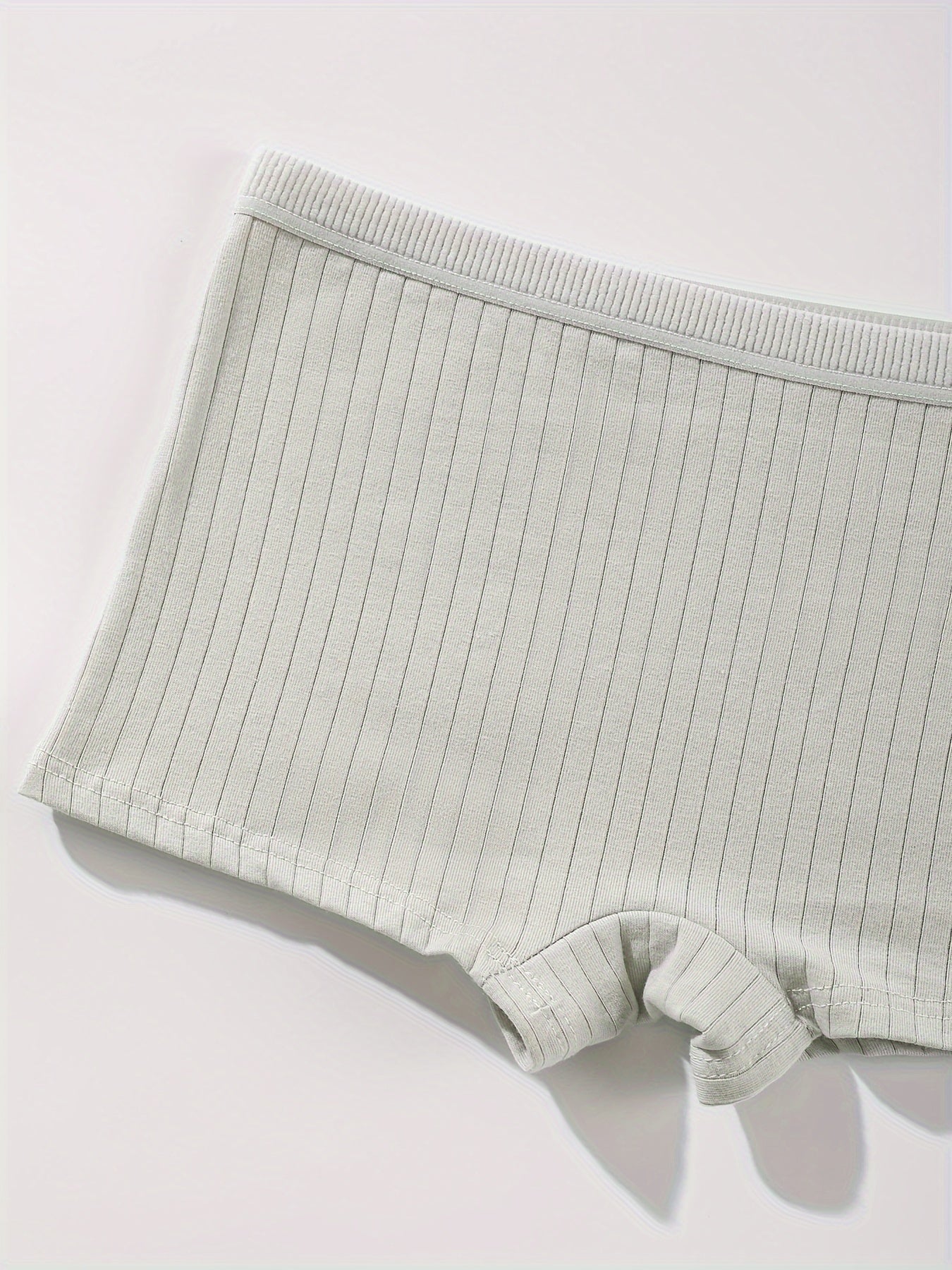 6pcs Girls' Striped Cotton Boxer Briefs - Soft, Breathable & Comfy Underwear for Teens, Flat Seams, Basic Style, Conventional Version, Four Seasons