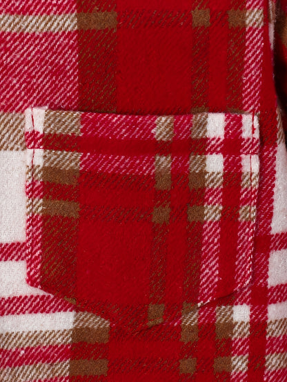 2pcs, Autumn And Winter New Boys' Long-Sleeve Plaid Cardigan Suit Boys' Puff Hooded Jacket Boys' Fashion Work Pants, for Outdoor