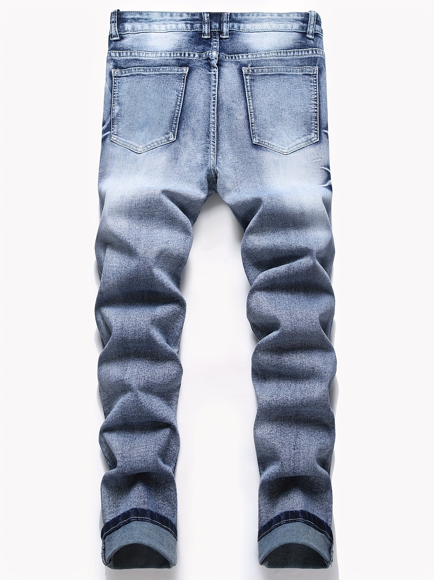 Men's Stretch Fit Slim Blue Denim Jeans - Regular Fit, Fashionable & Stylish Pants - For Men - Suitable for Casual Wear - Great Gift for Fashion-Conscious Guys