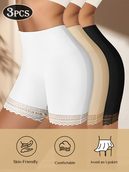 Women's Mixed colors Lace High-Waist Shorts - product view 1