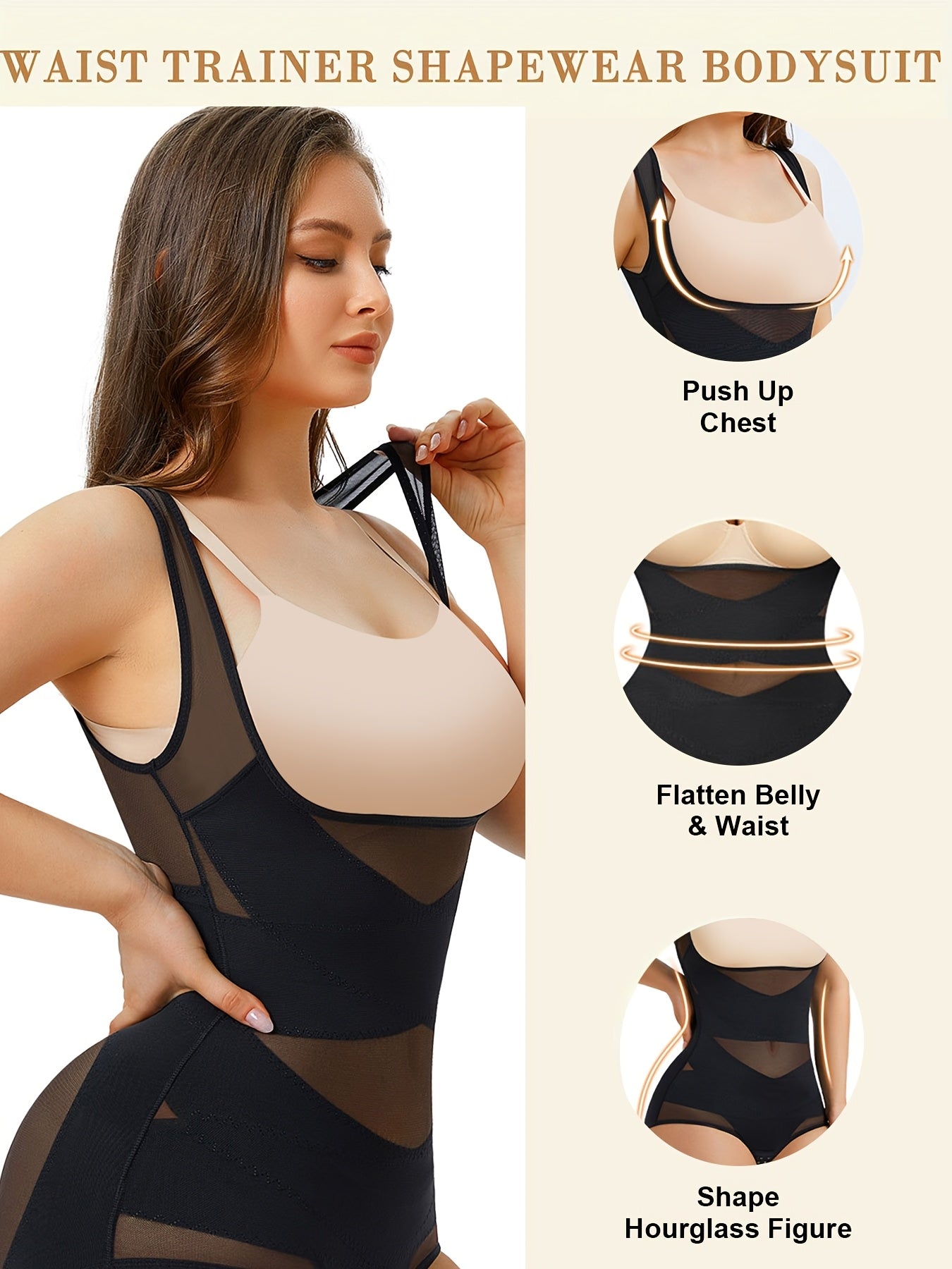 Plusize Bodysuit for Women Tummy Control Butt Lifter Panty Hi-Waist Trainer Stomach Body Shaper Girdles Shapewear Waist Trainer Corset