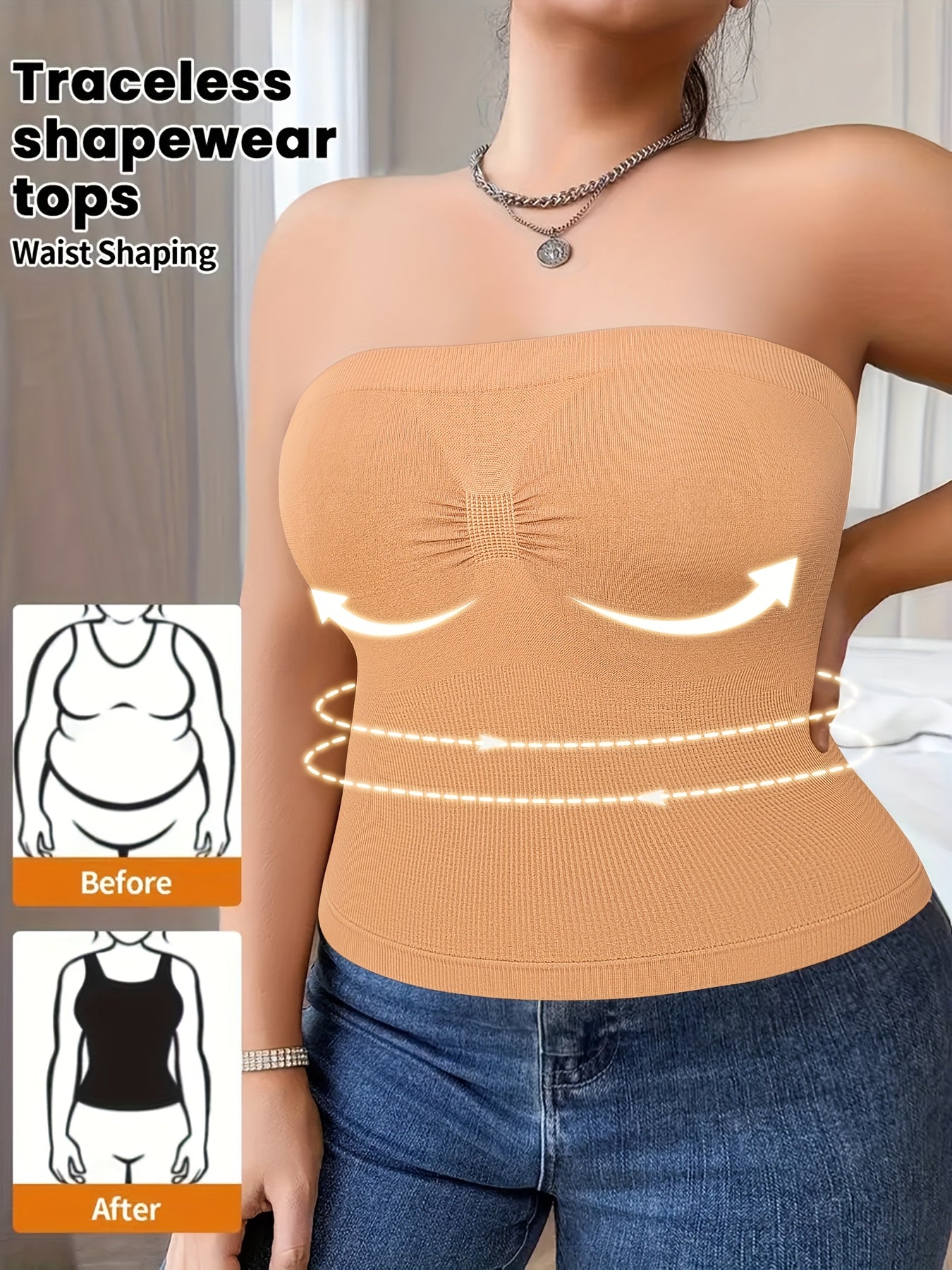 Plus-Size Tummy Control Bodysuit for Women - Comfortable, Breathable Shapewear