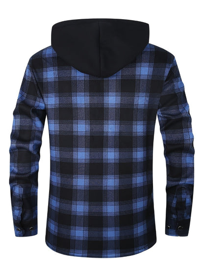Men's Versatile Fleece Plaid Sweatshirt Everyday 621