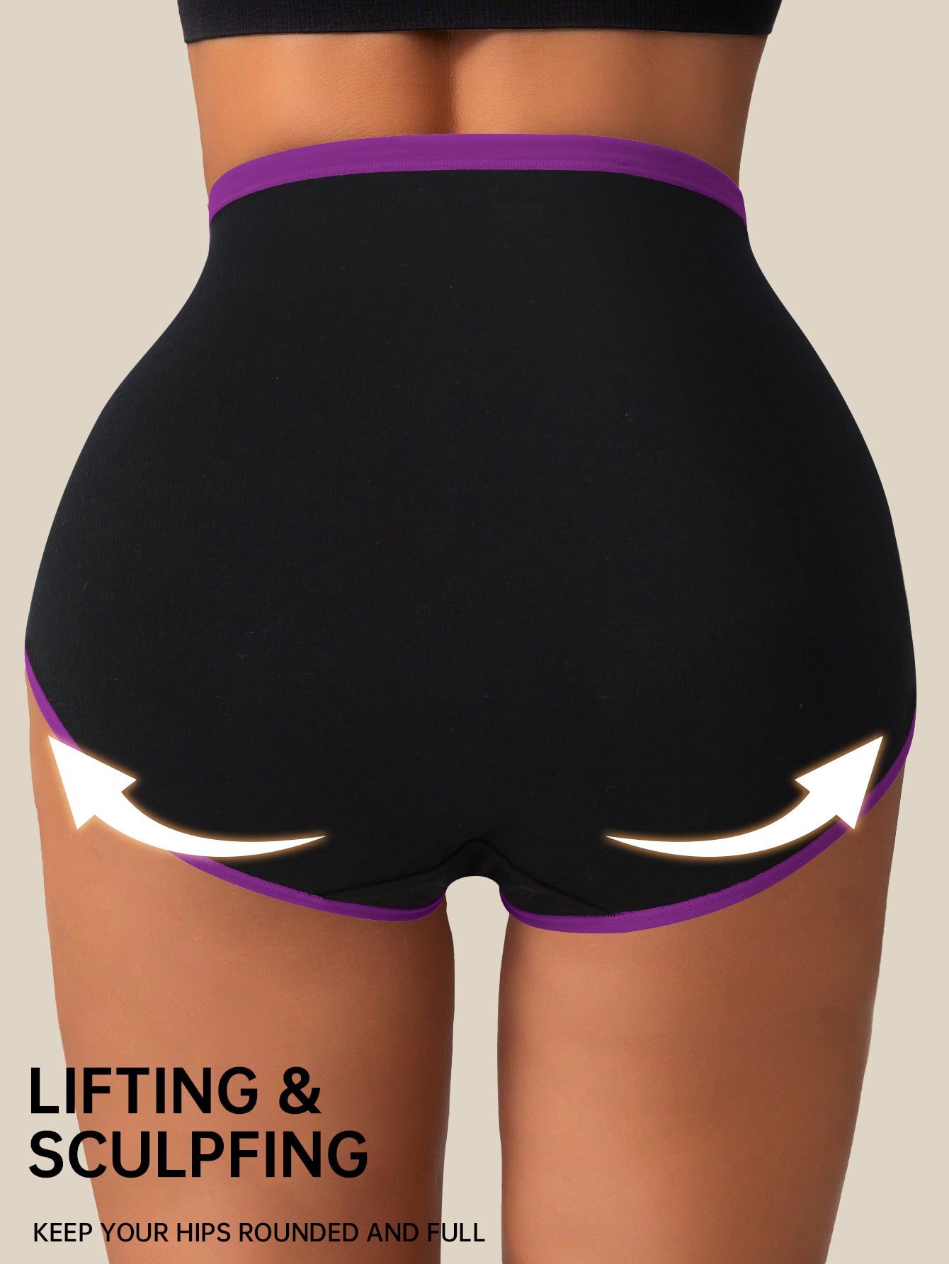 Women's Mixed Color High-Waist Shorts - product view 2