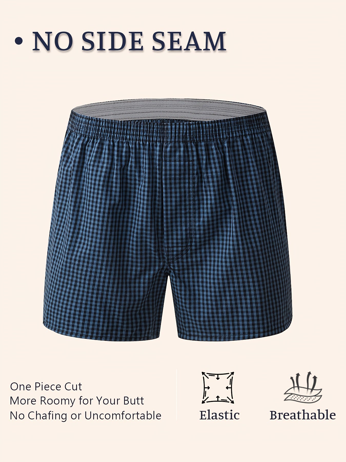 Men'S Plaid Boxer Shorts Made from, Available in a Pc of Six Underwear Boxer Shorts