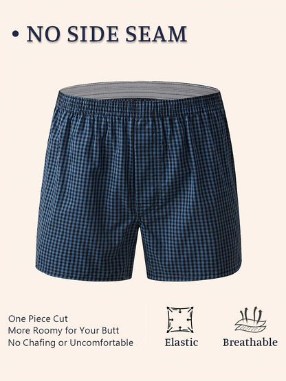 Men'S Plaid Boxer Shorts Made from, Available in a Pc of Six Underwear Boxer Shorts