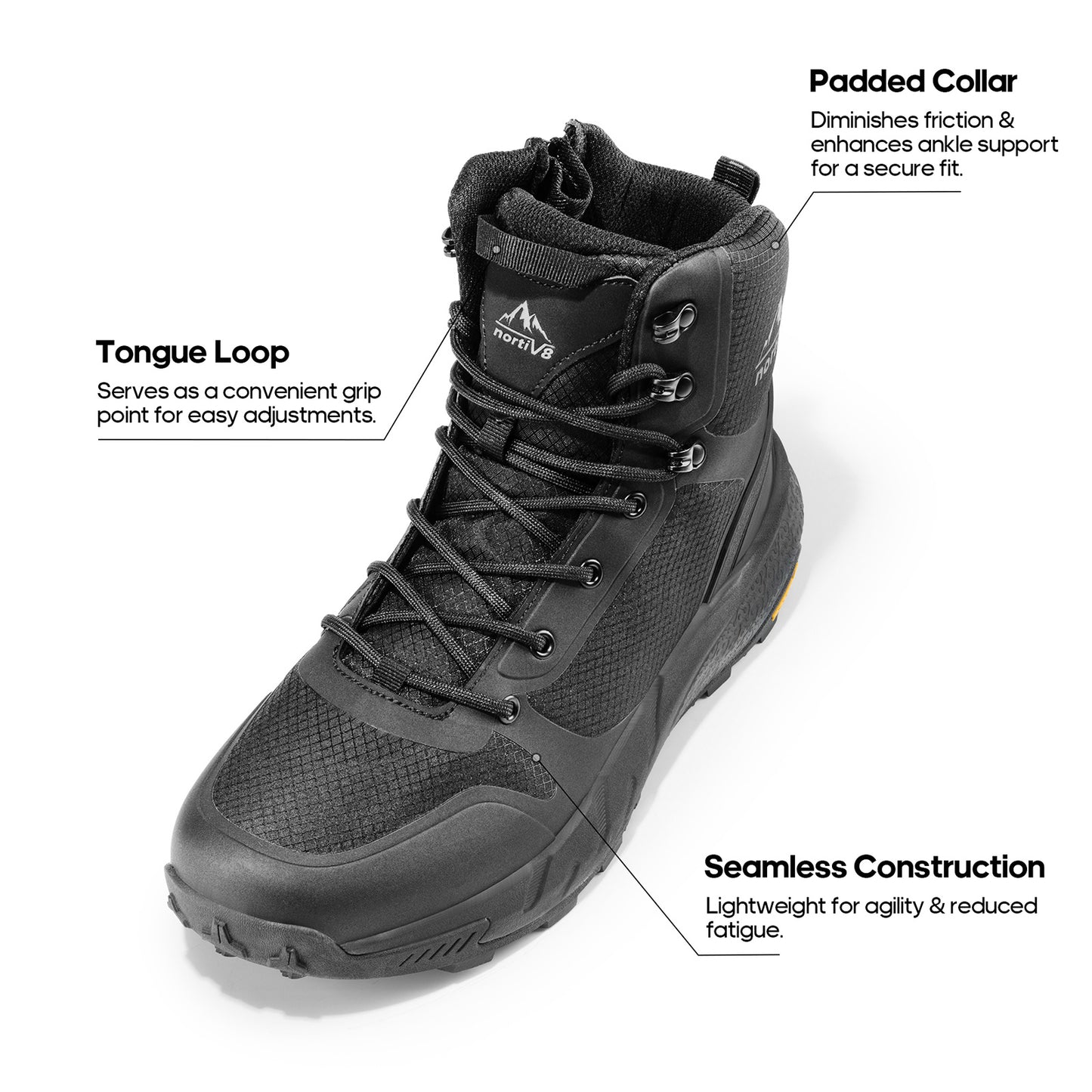 Men's Waterproof Hiking Boots Mid Tactical Boot Comfortable Lightweight Boots for Work All Day Side Zipper Motorcycle Combat Boots Backpacking Trekking