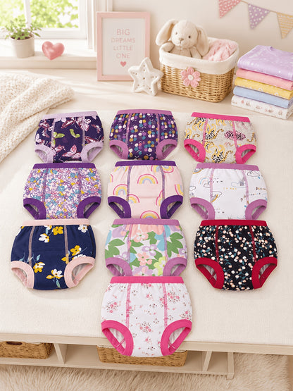 Potty Training Underwear - 10pcs, 100% Absorbent Pee Pants for Girls