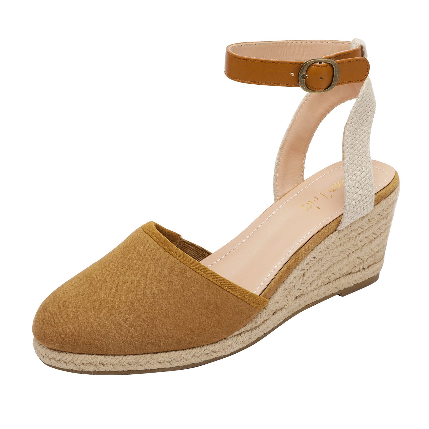 Women's Ankle Strap Closed Toe Espadrille Wedge Heels Sandals, Versatile and Stylish for weddings, shopping, dating, with wrap dresses, jeans, skirts, shorts, jumpsuits, for formal or casual occasions