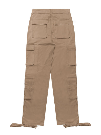 Street Hip-Hop Style Low Waist Multi Pocket Workwear Casual Denim Workwear Pants