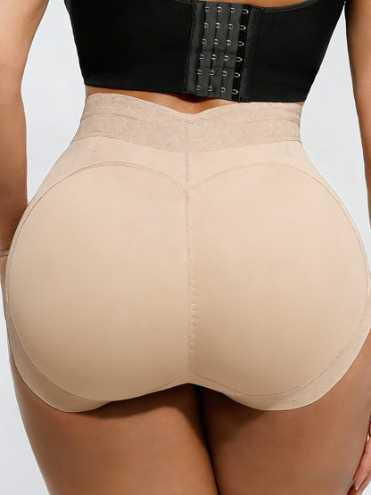 1pc High-waisted Shaping Thong With Seamless Construction, Machine Washable, Non-rolling And Non-slip Cuffs