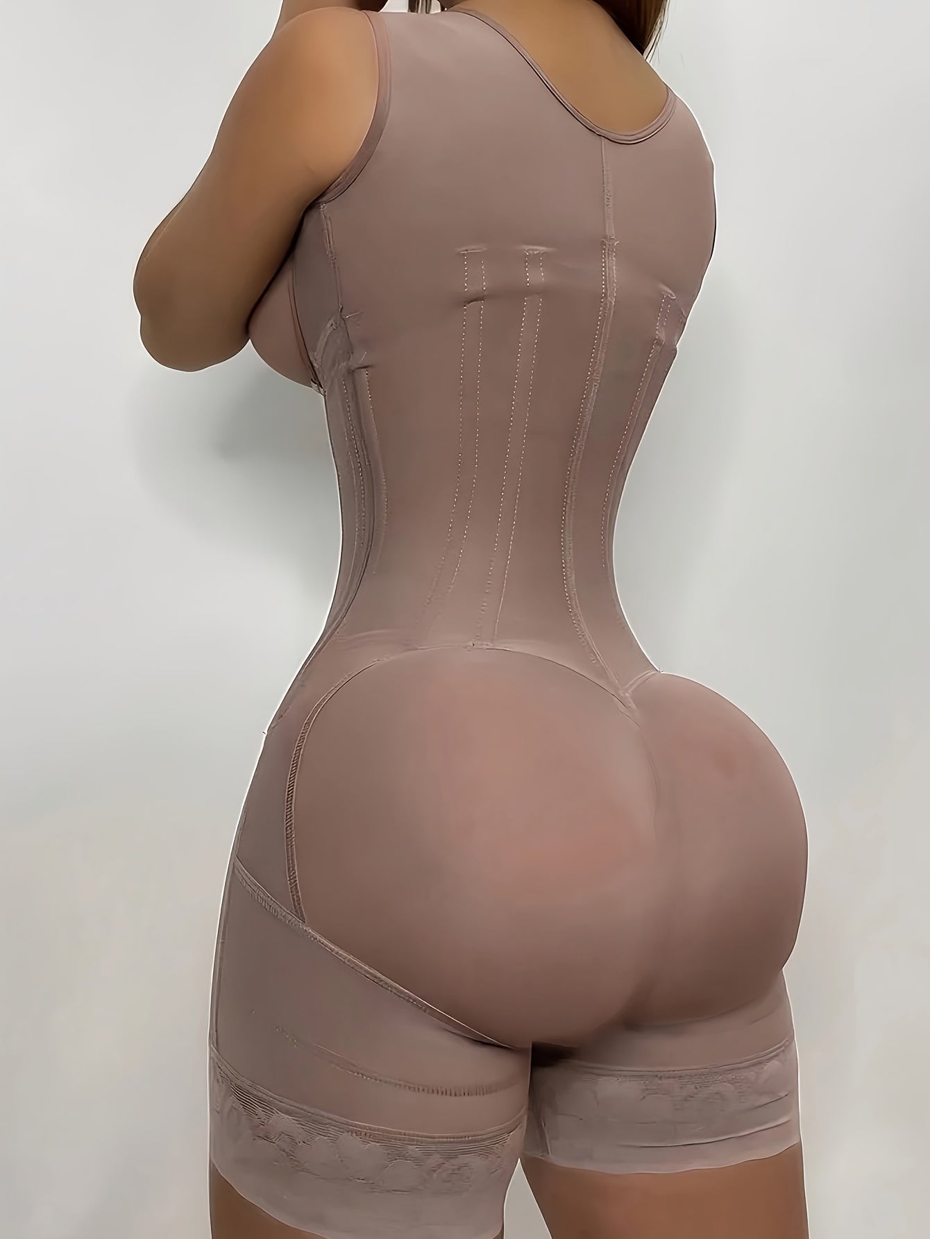 Women's Shapewear Front Button Abdominal Zipper Post Surgical Abdominal Control Full Body Shaping Legs Crotch Zipper Hip Lifter